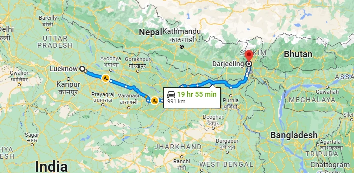 How to reach Darjeeling from Lucknow?