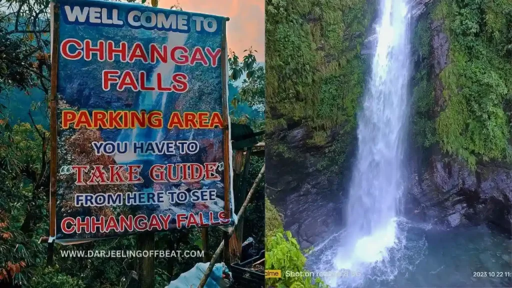 Changey falls sign board
