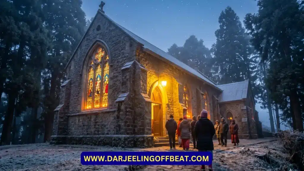 19th century Anglican stone church in Darjeeling on Christmas Eve