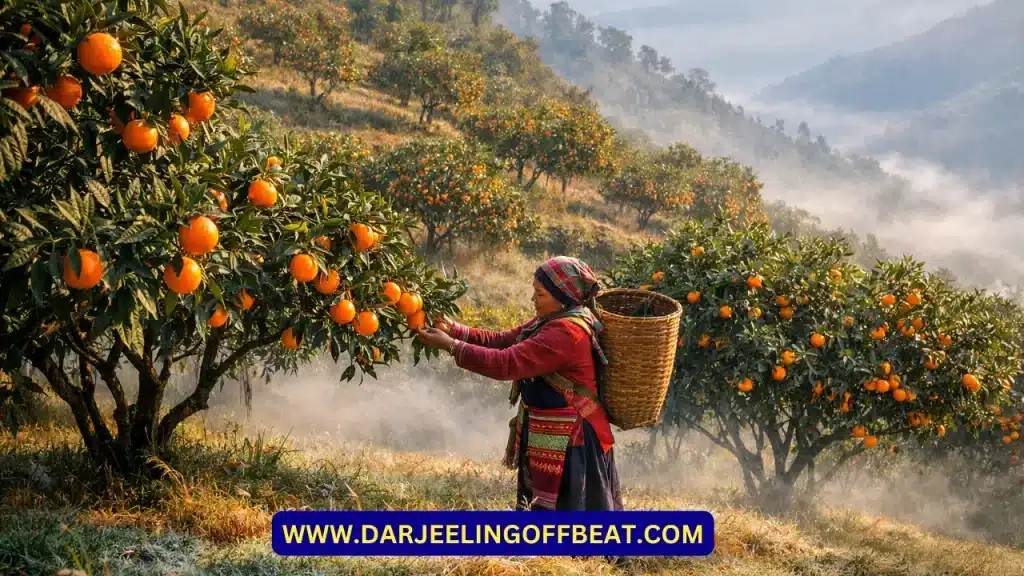 Sittong orange valley near Darjeeling in early February